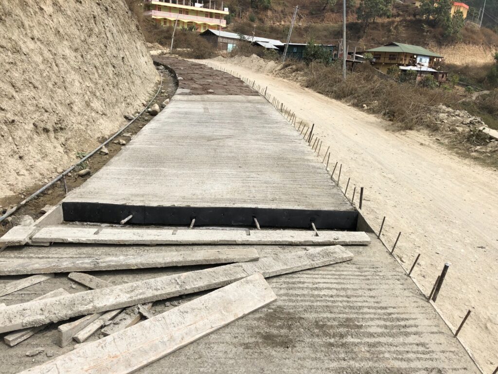Construction of CC Pavement at Nafra Township, Arunachal Pradesh