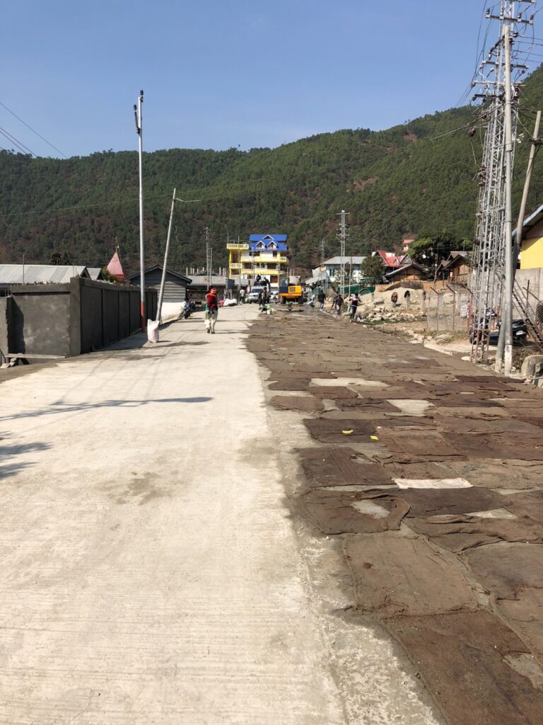 Construction of CC Pavement at Nafra Township, Arunachal Pradesh